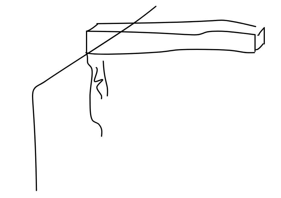 Verticale scheuren in een binnenmuur onder een poutrel of opligging